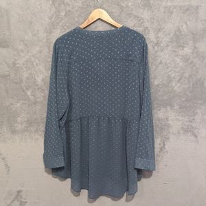 torrid Tops - Torrid Emma dusty blue dot babydoll tunic torrid Tops - Torrid Emma dusty blue dot babydoll tunic